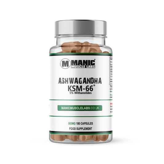 KSM-66 Organic Ashwagandha 500mg 120 or 180 Vegan Capsules 5% Withanolides